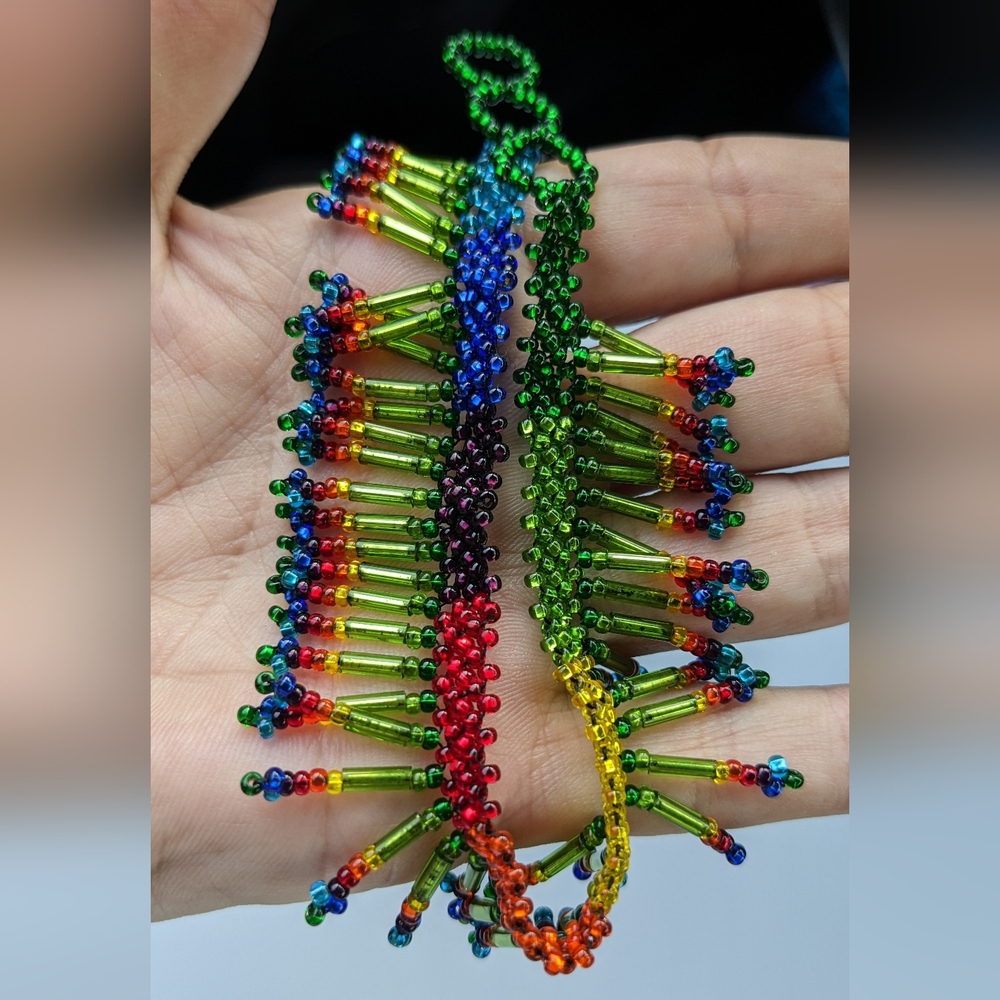 NWOT RAINBOW BEADED ADJUSTABLE LENGTH ANKLET